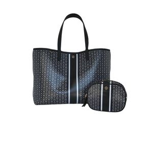 Tory Burch Large Canvas Tote Bag and Small Makeup Bag